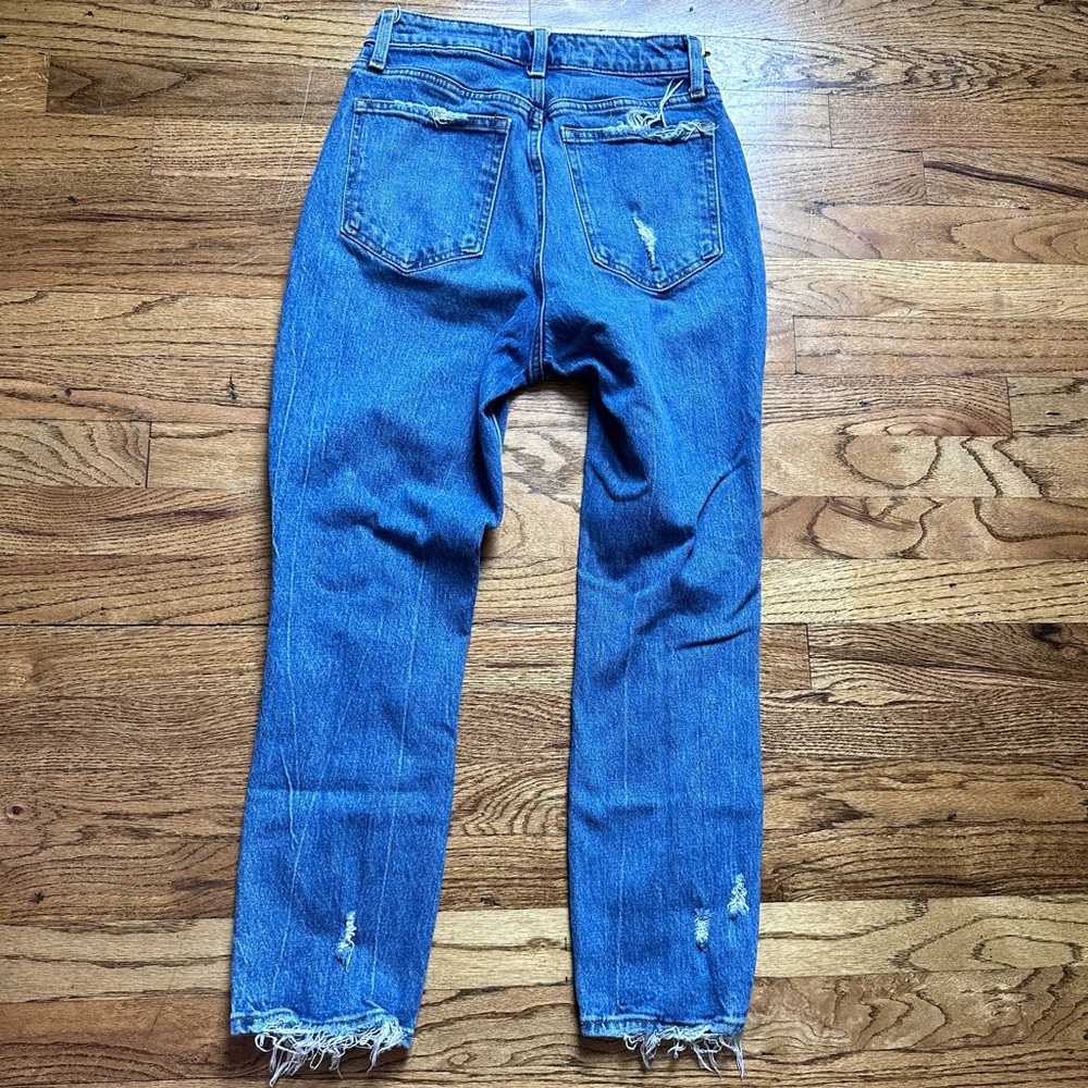 Abercrombie & Fitch Curve Love High Rise Mom Jean Distressed Sz 26 / 2 short - Picture 13 of 14